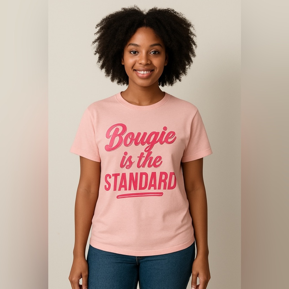 Bougie is the STANDARD Unisex Pink Tee - Picture 4 of 7